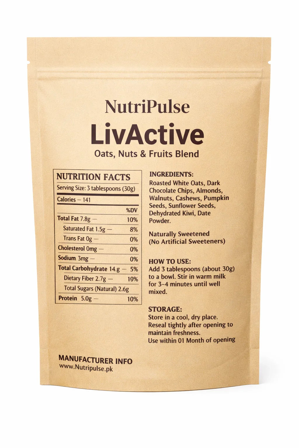 NutriPulse Oats With Nuts – Dark Chocolate Breakfast Mix