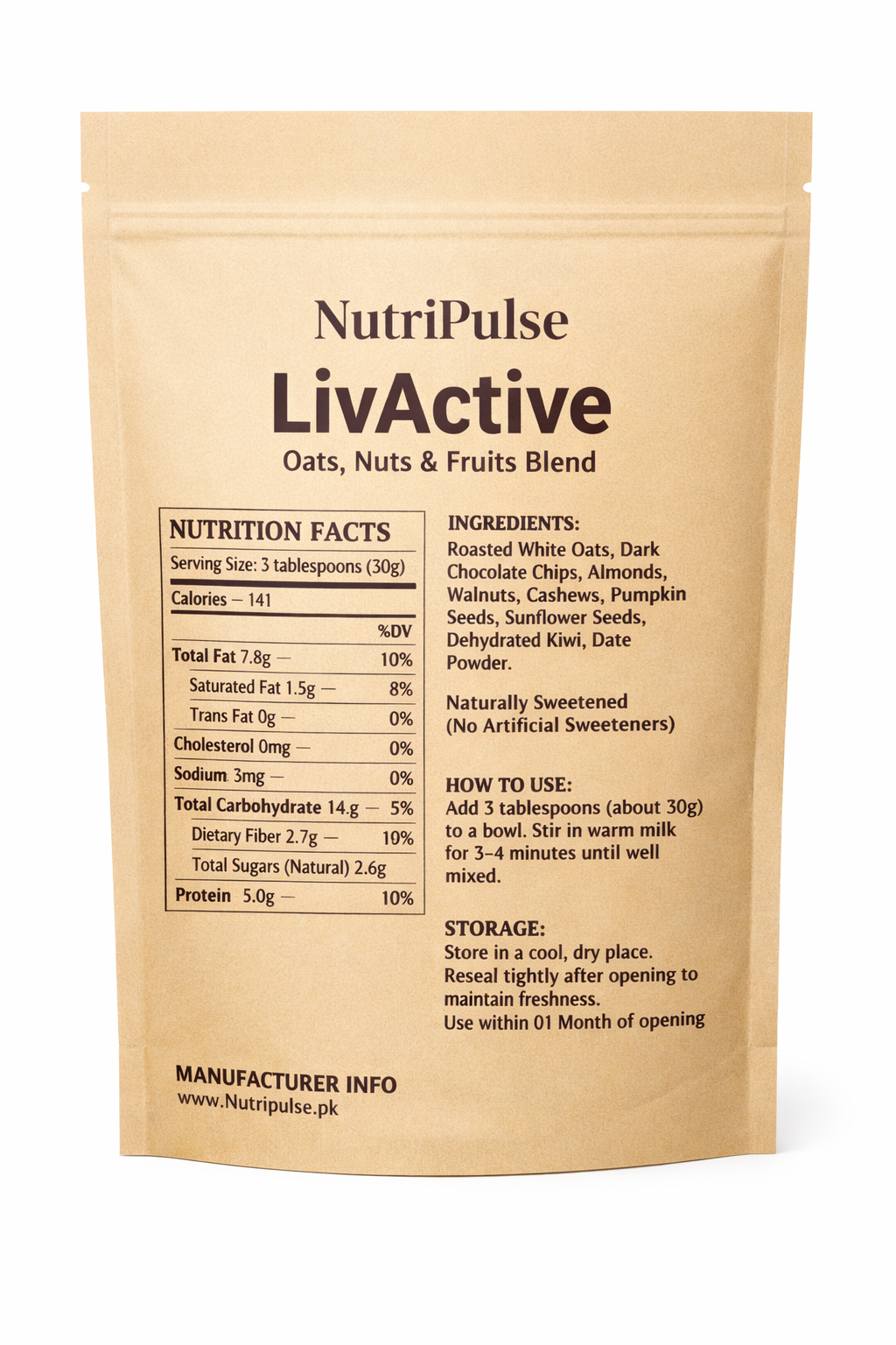 NutriPulse Oats With Nuts – Dark Chocolate Breakfast Mix