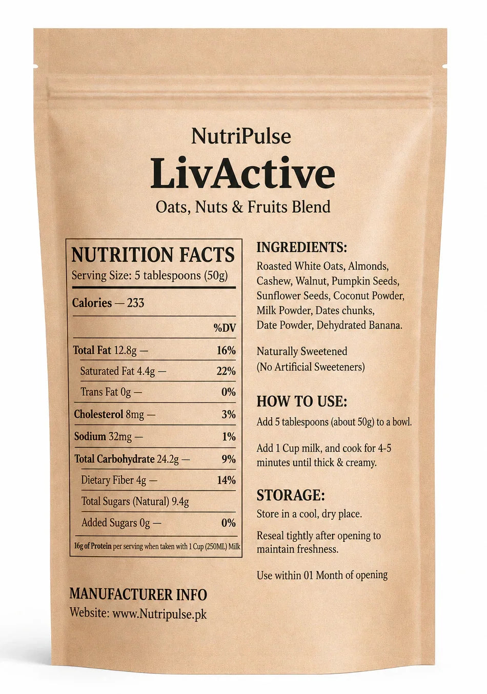 NutriPulse Oats With Nuts – Weight Gain Special Breakfast Mix