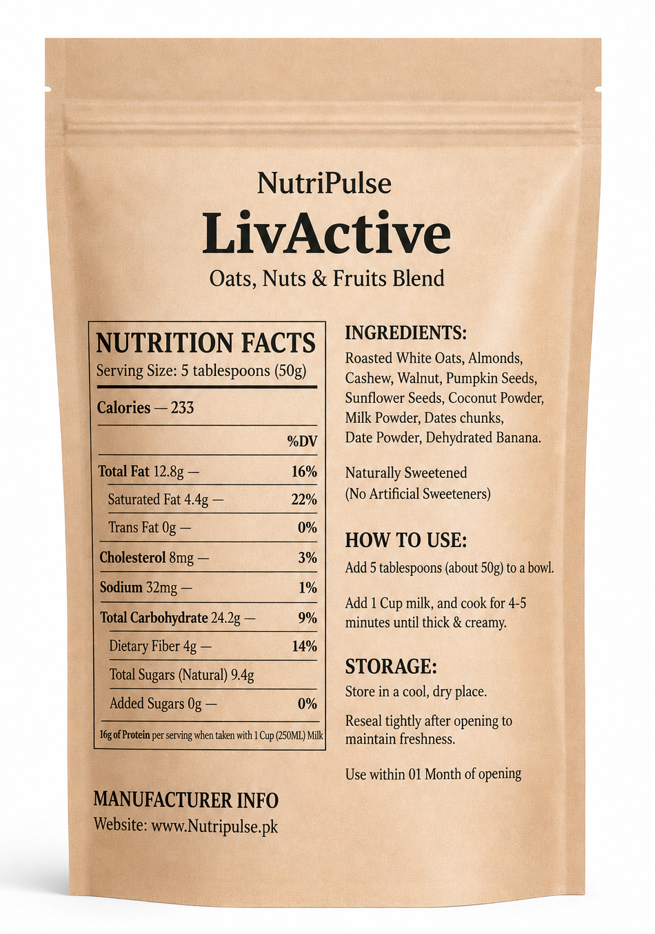 NutriPulse Oats With Nuts – Weight Gain Special Breakfast Mix