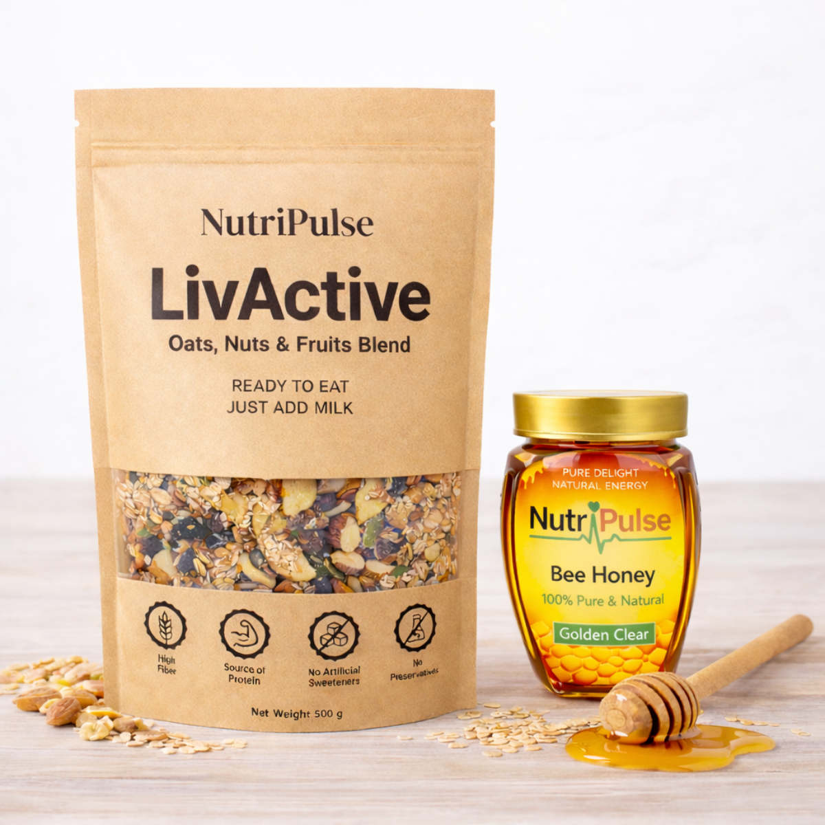 LivActive Classic 500 Gram Oats & Nuts with 250 Gram Honey
