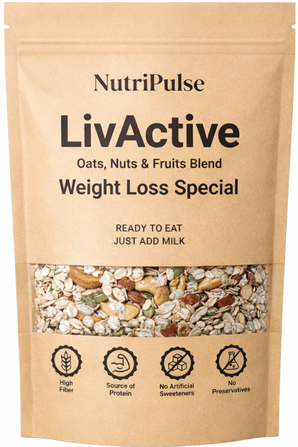 NutriPulse Oats With Nuts – Weigh Loss Special Breakfast Mix